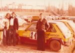 Na zdjęciu od lewej: Piotr Mystkowski, Guy Frequelin zwycięzca rajdu i szef serwisu Renault Marcel Callewaert słynny pilot rajdowy w latach: 1966-1975