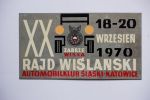 Metalowa plakietka z XX Rajdu Wiślańskiego 18-20 Wrzesień 1970
