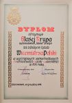 Dyplom za zdobycie Wicemistrza Polski w WSMP wszechklas w 1974 roku