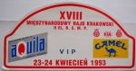 Tablica z XVIII Rajdu Krakowskiego / VIP
