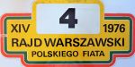 Tablica z XIV Rajdu Warszawskiego załogi: Błażej Krupa / Piotr Mystkowski