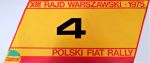 Tablica z XIII Rajdu Warszawskiego załogi: Błażej krupa / Piotr Mystkowski