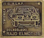 Plakietka z Rajdu Elmot-78