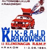 Plakietka z Rajdu Krakowskiego-84