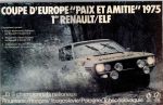 Plakat firmy Renault wydany z okazji zwycięstwa w rajdach o ,,Puchar Pokoju i Przyjaźni"