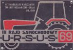 Metalowa plakietka z III Rajdu Samochodowego URSUS-1969. (Z kolekcji Janusza Hancke)