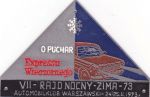 Metalowa plakietka z VII Rajdu Nocnego-Zima-1973. (Z kolekcji Janusza Hancke)